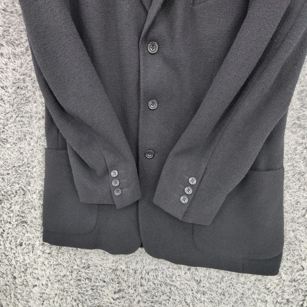 Le Collezioni Mens Dark Academia Old Money Wool Blazer L Jacket Black Italian
